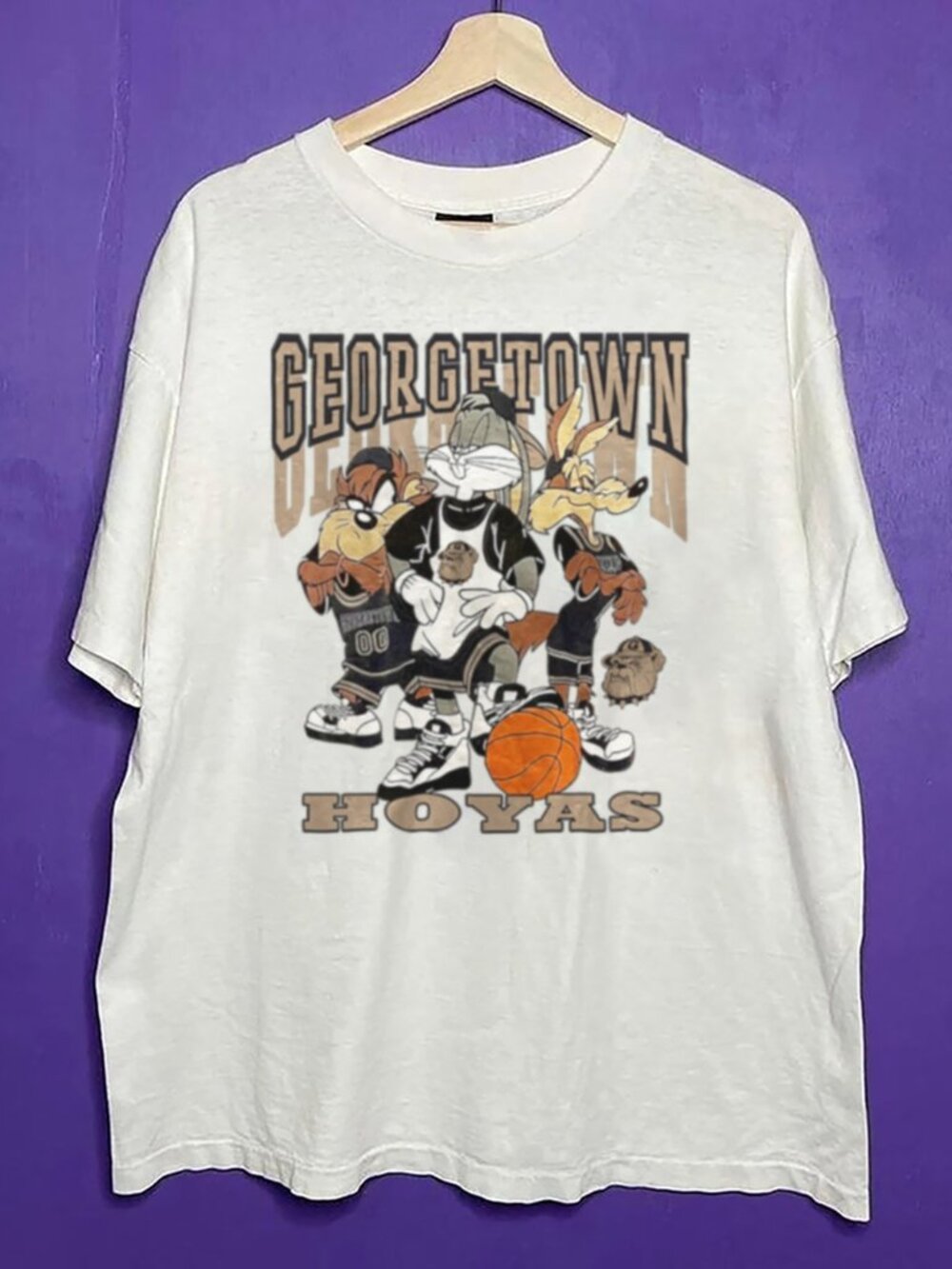 Vintage NCAA Georgetown Hoyas Looney Tunes T Shirt, Georgetown Hoyas Shirt Tee